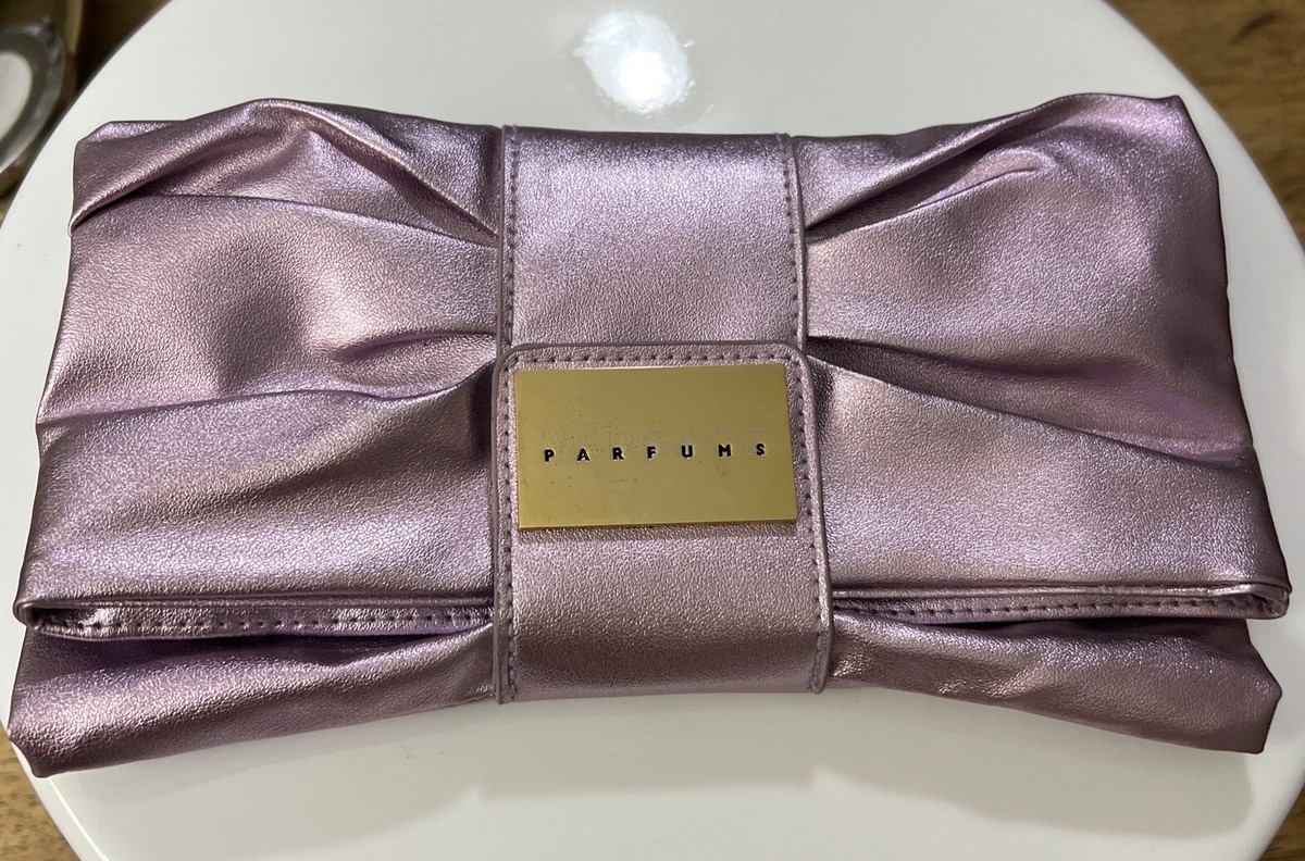 Versace Parfums Metallic Purple Lilac Gold Clutch Make Up Fold Up