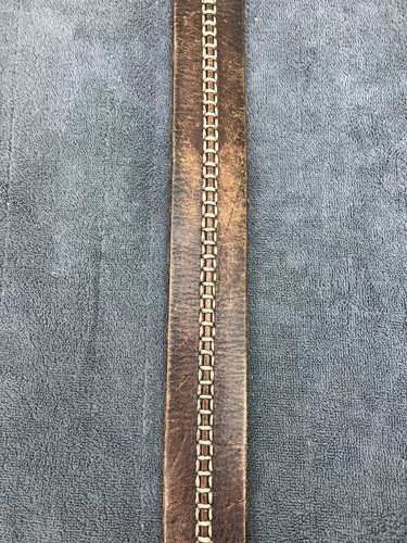 Cintura vintage Abercrombie Fitch A&F in pelle marrone da uomo 28 piccole cuciture USA - Foto 8 di 15