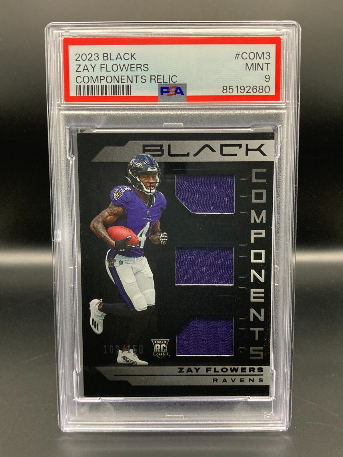 Zay Flowers Panini Black Components Relics #COM3 Base