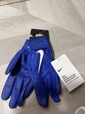 Nike Alpha Huarache Edge Baseball Batting Gloves Unisex Sz Youth Medium Blue