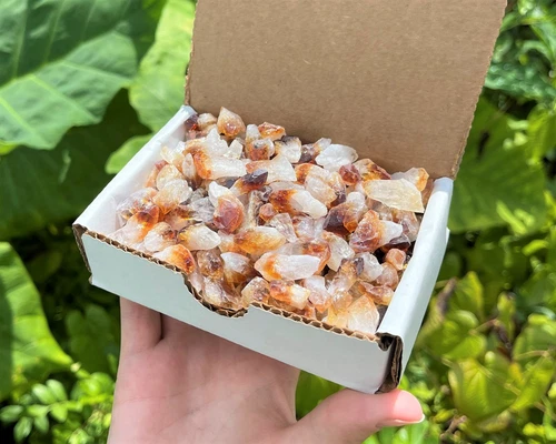 1/2 lb Bulk Citrine Points Crystal Collection in Box ('A' Grade Premium Citrine)