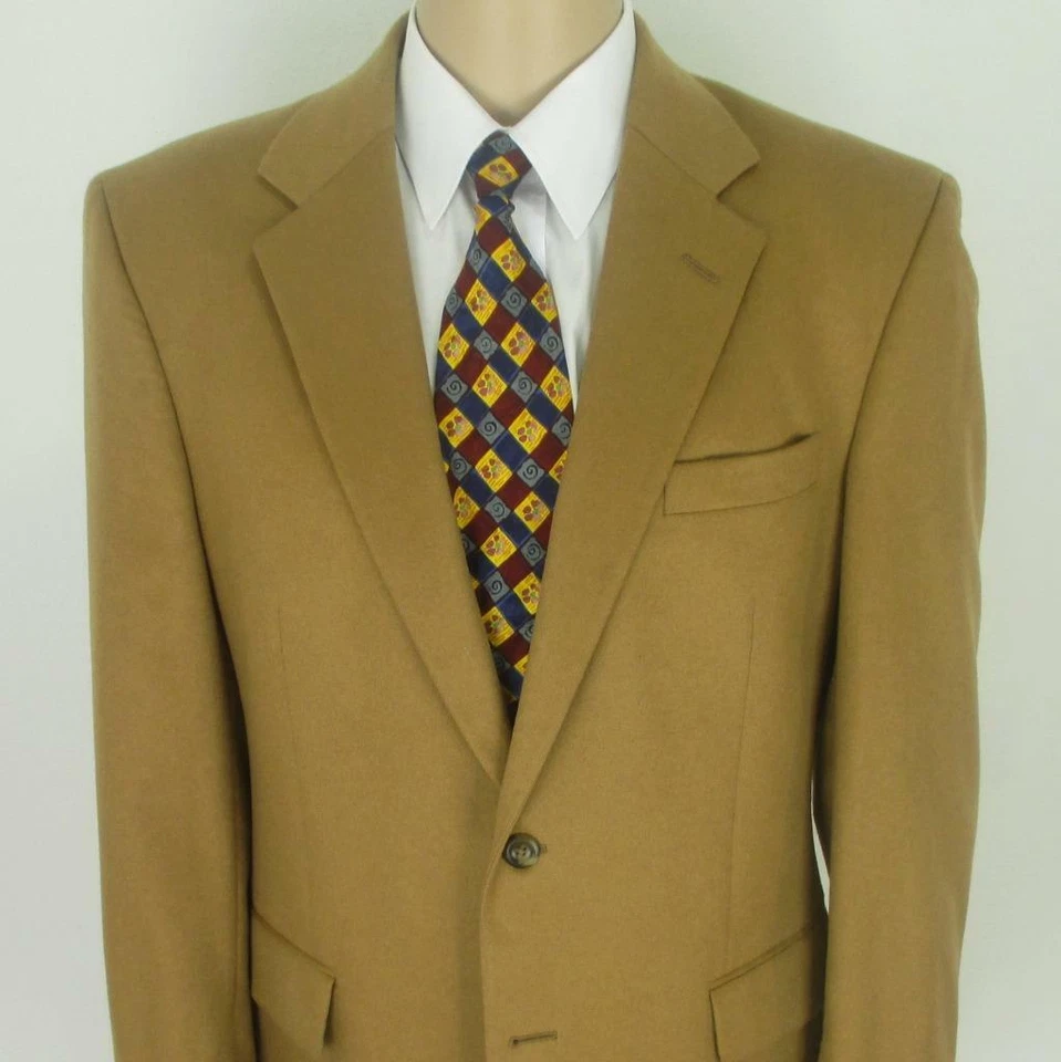 42 R Jos A Ufer Massiv Hellbraun Pure Kaschmir 2Btn Herren Jacke Sport Blazer - Bild 1 von 4