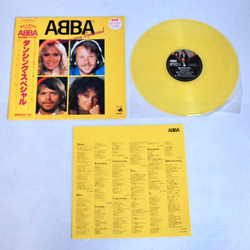 ABBA Dancing Special Yellow Vinyl Record Obi 1982 Pop Rock Music Sound Japan - Image 2 of 4