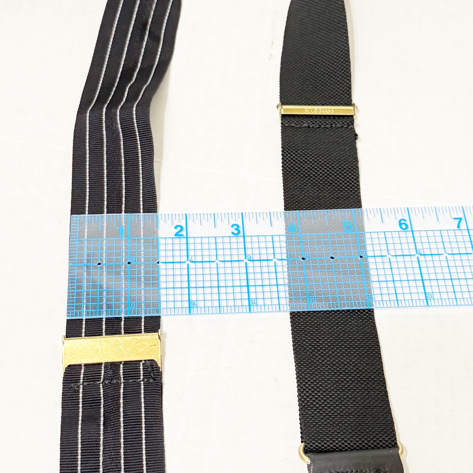 2 Fabric Leather Button Solid Brass Adjustable Su… - image 8