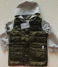 TOMMY BAHAMA KIDS BOY Toddler QUILTED Hooded Green Olive Cotton JACKET 2T