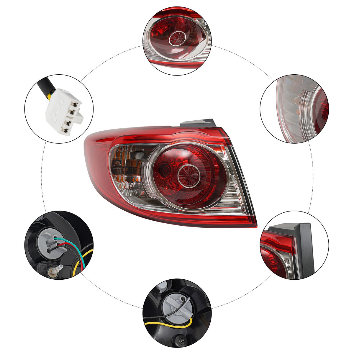 Tail Light Assembly For 2010-2012 Hyundai Santa Fe Left Side Outer 