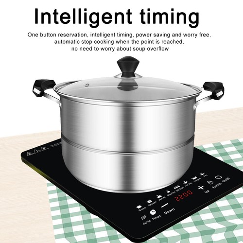 2200W Electric Induction Cooktop Portable Ceramic Glass Cook Top Kitchen Cooker - Picture 4 of 9