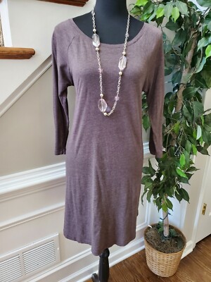Altar'd State Women Brown Cotton Scoop Neck Long Sleeve Knee Length Dress  Size M | eBay