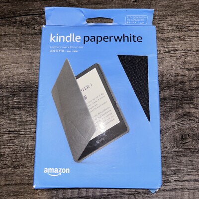 Kindle Paperwhite Leather Cover 11th Generation 2021 Black Brand New