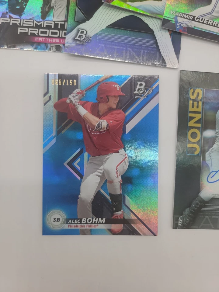 2020 Bowman Platinum Greg Jones RC Auto /150 Card, Blue Refractor 150 Bohm &MORE - Image 3 of 3