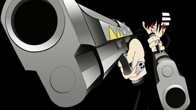 Anime soul eater death the kid machine gun blood yellow Playmat Gaming Mat Desk