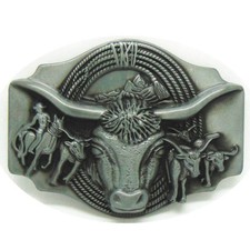Longhorn Men's Belt Buckle Western Cowboy Motorcyclist XCW-01 