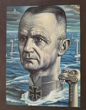 Boris Artzybasheff "Grand Admiral Karl Doenitz "Mounted off-set Lithograph 1998