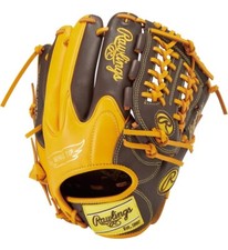 Rawlings Japan Baseball Glove Hyper Tech All Positions 11.75 LH Brown Yellow