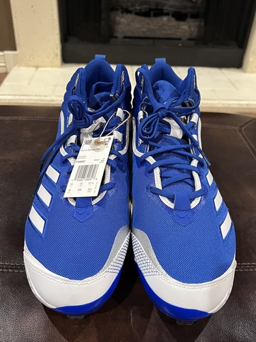 Adidas Icon 6 Bounce Mid Men’s Baseball Cleats FV9357, Blue White Men's 16