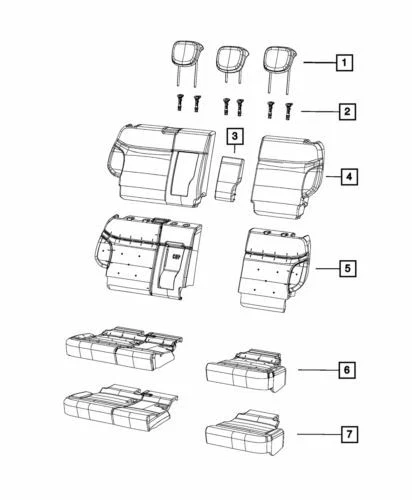 Cubierta trasera del respaldo del asiento para Fiat 500L 2014-2016 izquierda (N/P 68249717AA)