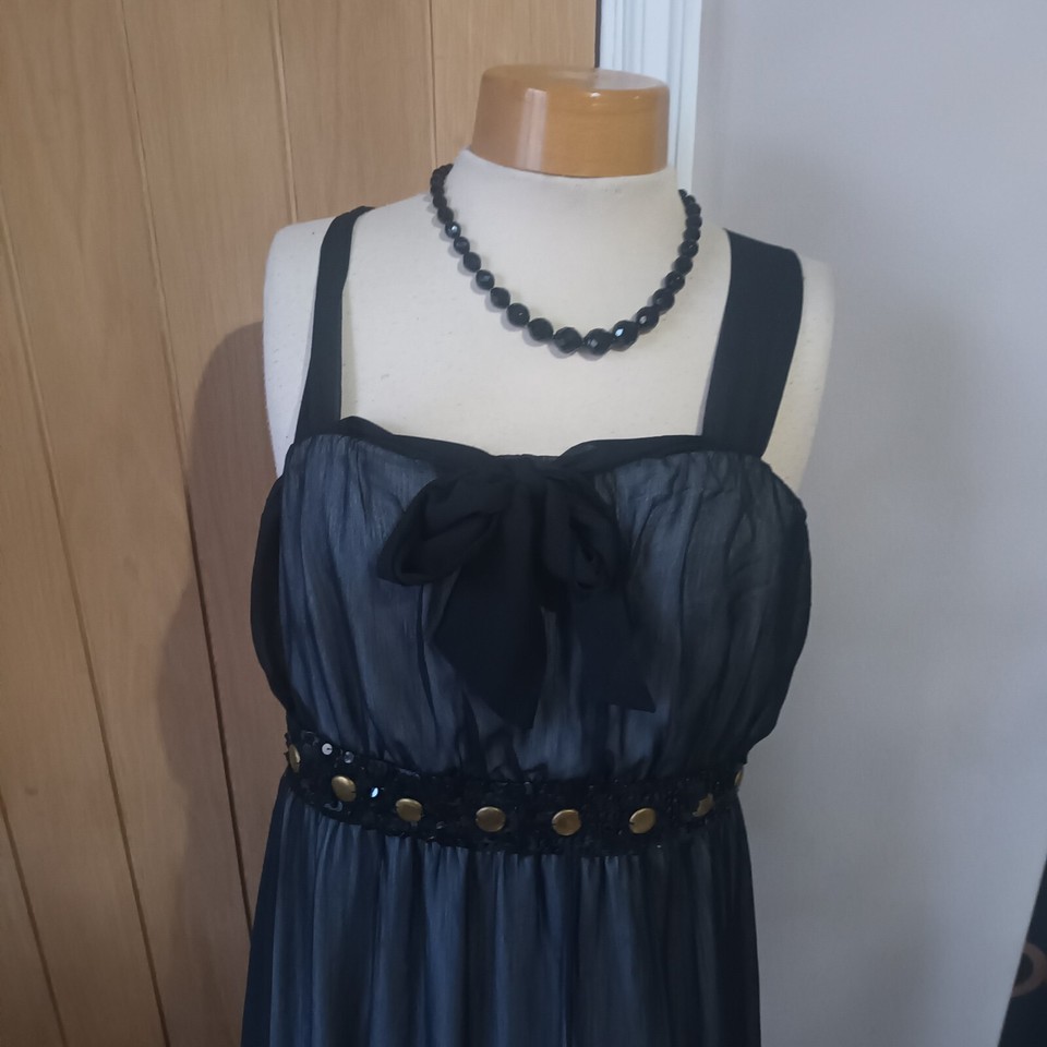 Bodyflirt Maxi Dress Black Fully Lined Sequins Euro Size 44/ UK 18 eBay