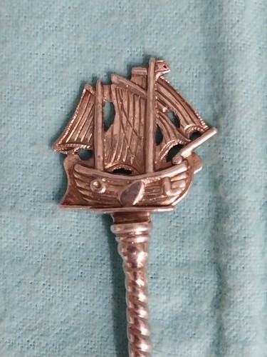 478. Four Tiffany Sterling Serving? Spns Sailing Ship Terminal Mono "K" 7 1/4" - Picture 5 of 7