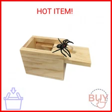 Prank Toy Spider Box Gag Gift Funny White Elephant Wooden Christmas Birthday