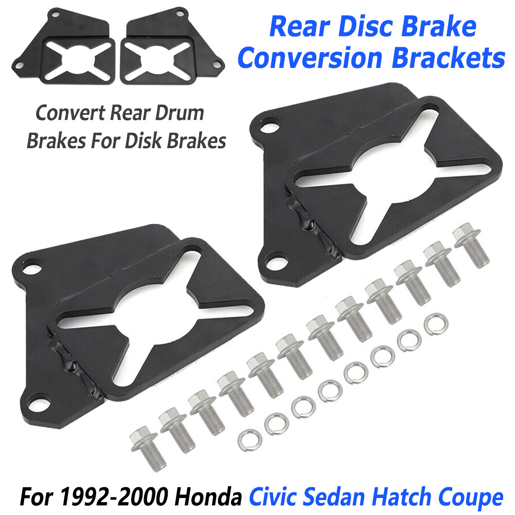 Rear Disc Brake Conversion Brackets For 1992-2000 Honda Civic - No Trailing Arm Swap Needed
