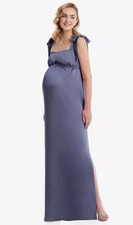 Flat Tie-Shoulder Empire Waist Maternity Dress M446...French Blue...Size XL