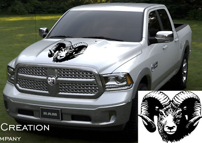 Truck Hood Decal Ram Face Vinyl Decal Hunting Edition Hunters Car Graphics Art