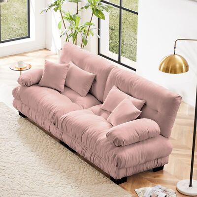 Cloud Couch Chenille 2 Seat Sofa for Living Room - Seat sofa with 2 Lumbar Pink