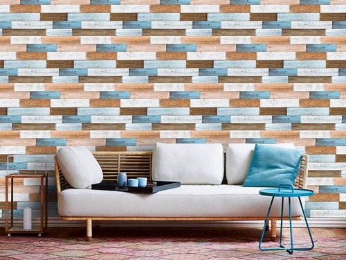 Blue Forest Wood Peel and Stick Wallpaper Vinyl Self Adhesive Home Decor 6m - Picture 5 of 8