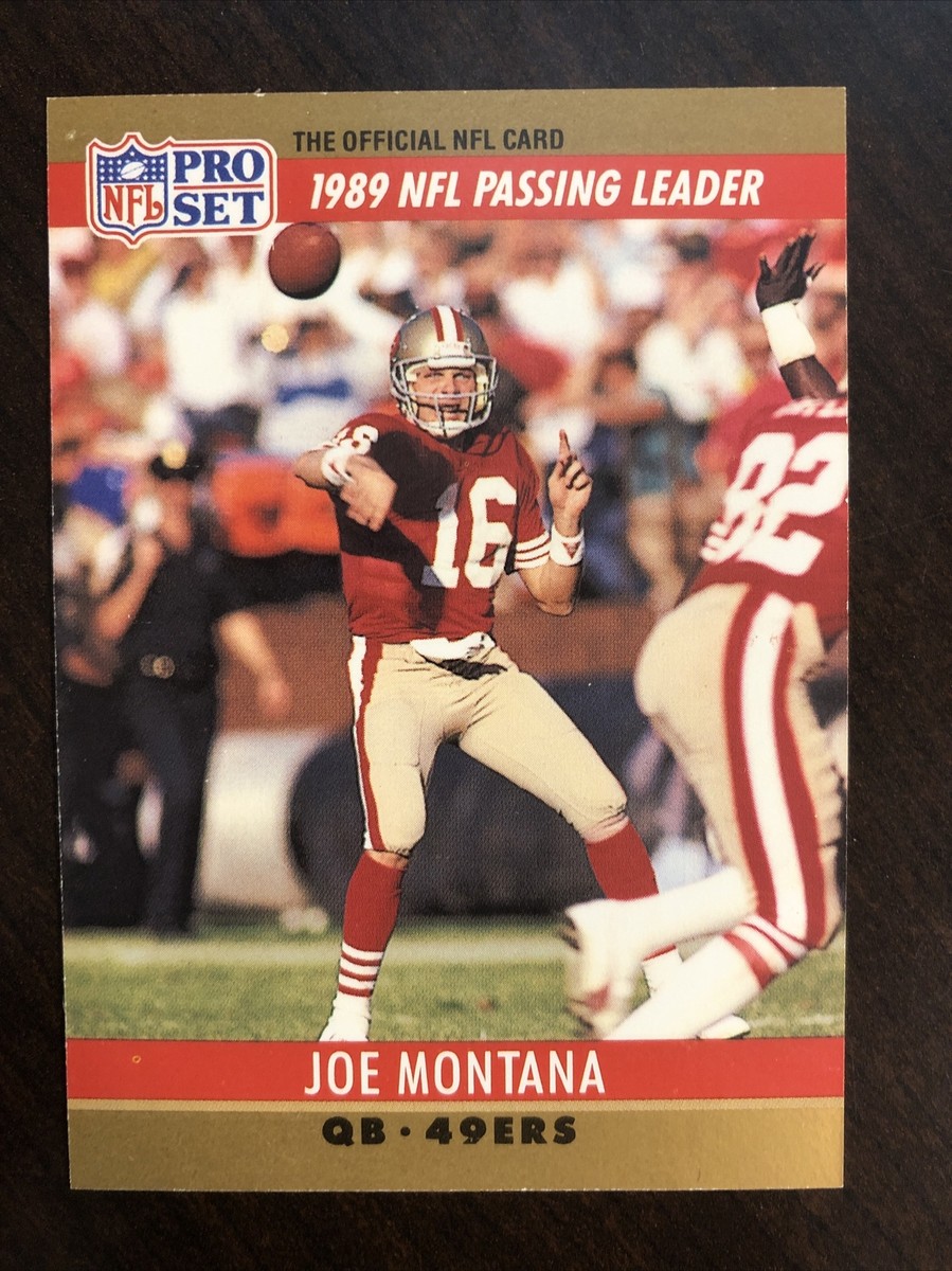 1990 PRO SET JOE MONTANA #8 1989 NFL PASSING LEADER 49ERS FOOTBALL