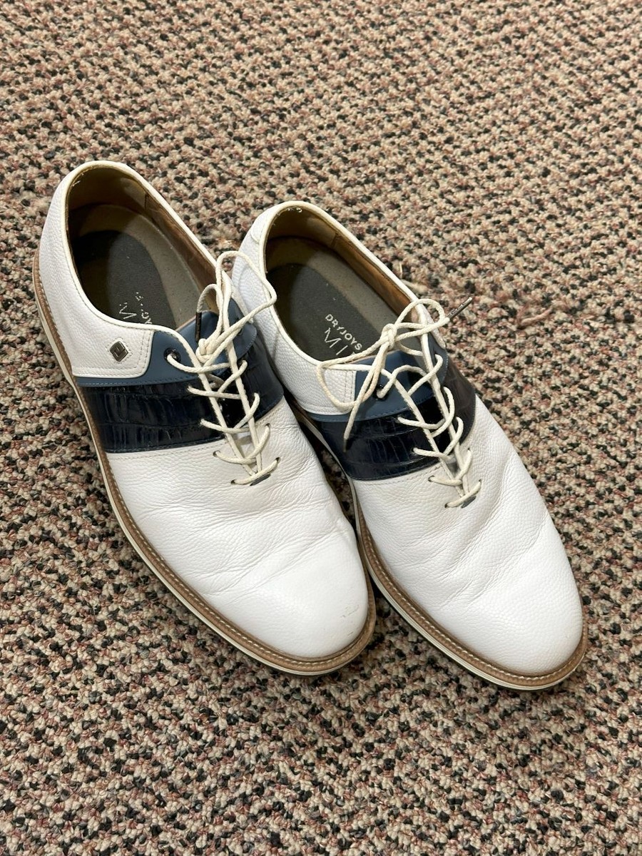 Foot Joy Premiere Dry Joys Golf Shoes Size 10.5M White/Blue  display picture 2