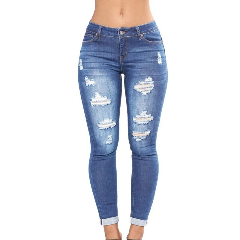 Pantalones Jeans De Tiro Alto Para Mujer Cintura Alta Levanta Cola
