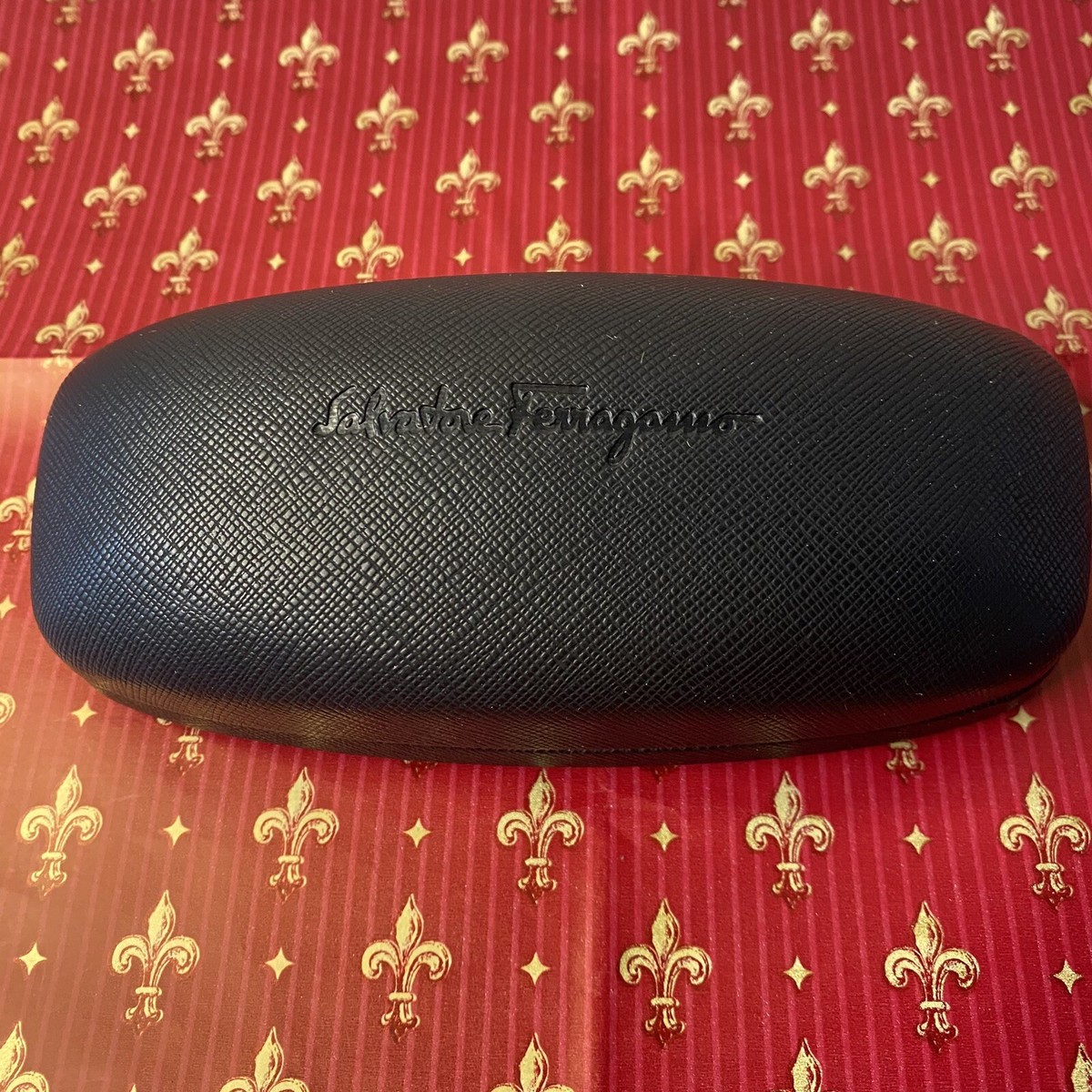 Salvatore Ferragamo Black Sunglasses Case Salvatore Ferragamo Small Black Leather Hard | Mercari main image 2