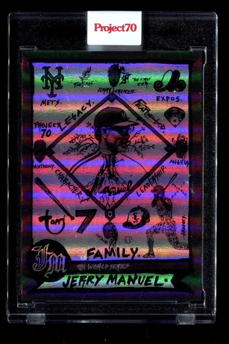 TOPPS PROJECT 70 FOIL #212 JERRY MANUEL by GREGORY SIFF METS 6/70