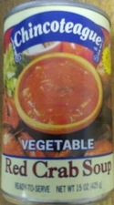 Chincoteague 15 oz Veg Red Crab Soup 15 oz, Free Ship Heat & eat (6 or 12 pack)