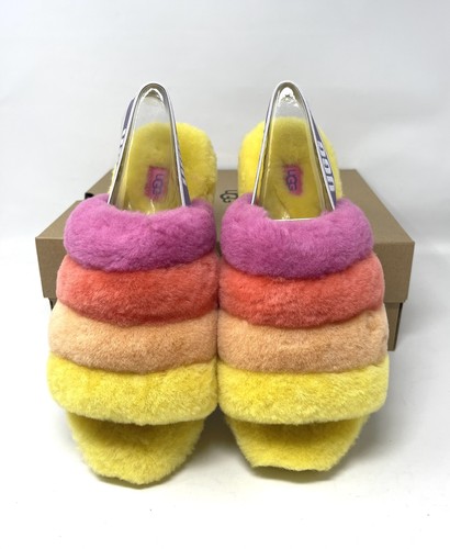 NP UGG FLUFF YEAH Slide Amarillo Rosa Rojo Negro Blanco Para Mujer Talla 1097169 PRYW - Imagen 4 de 11