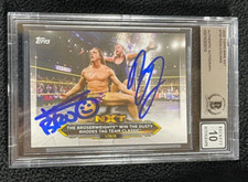 Matt Riddle & Pete Dunne Signed 2020 Topps WWE Card BAS Certified Auto Grade 10
