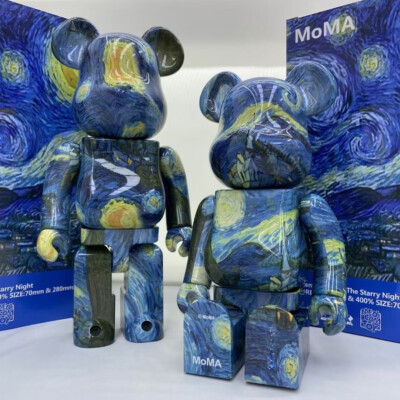 Bearbrick 400% Van Gogh Star Moon Night 28cm Height Building Block
