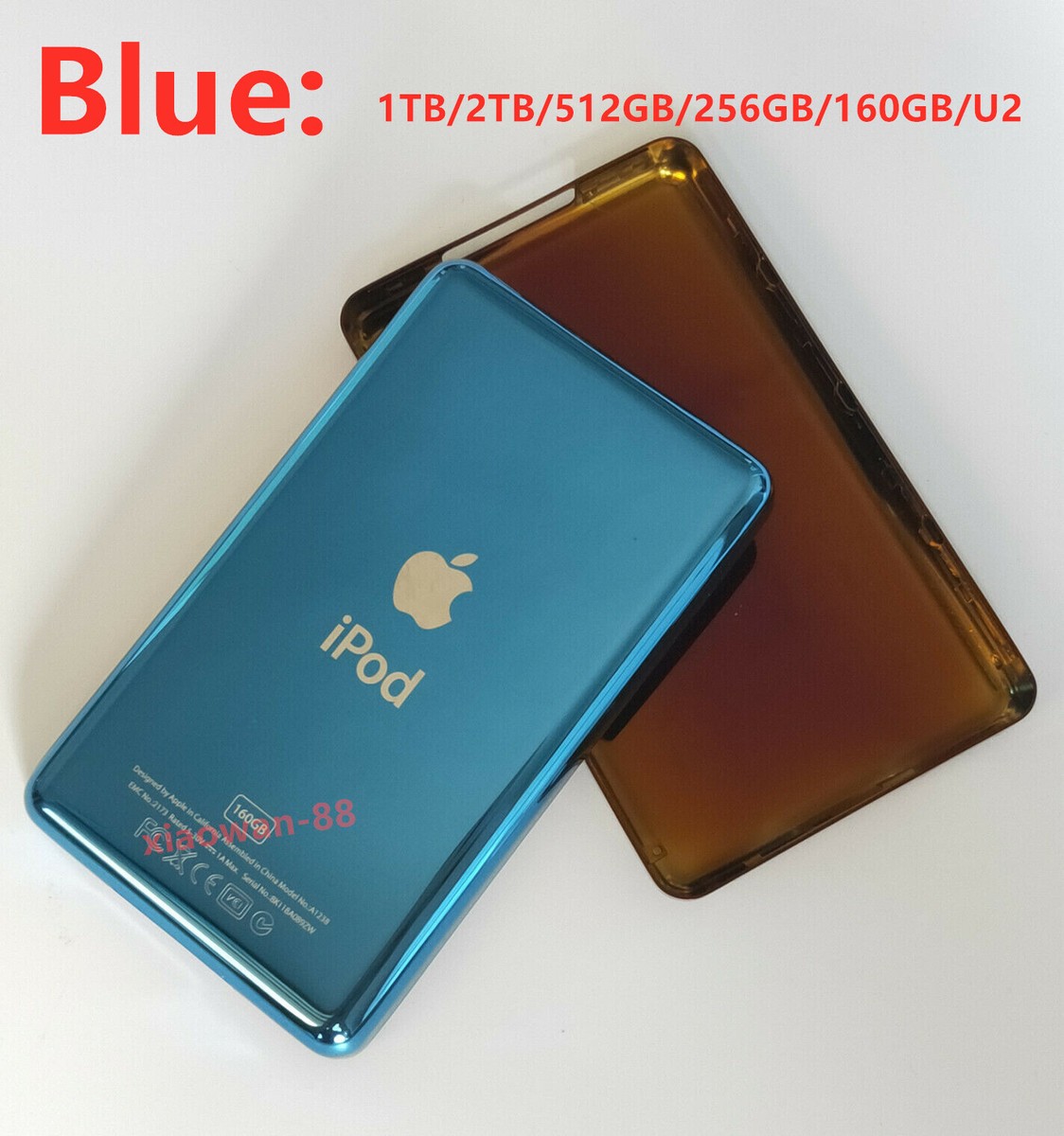 Blue Back Cover for iPod classic&Video 60/80/120/160/128/256/512GB