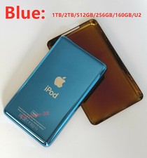 Blue Back Cover for iPod classic Video 60/80/120/160/128/256/512GB 1/2TB U2