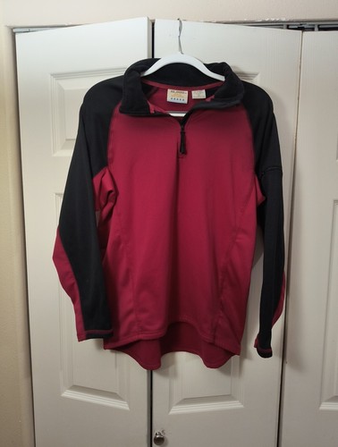 10000 Ft Above Sea Level Logo Mens 1/4-Zip Maroon  & Black Pullover Sz XL