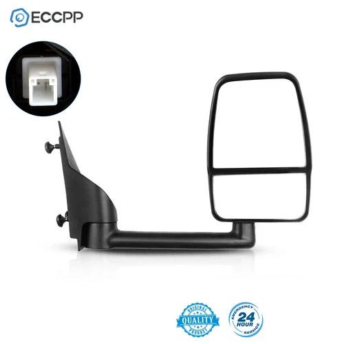 Manual Mirror Passenger Side For 03-17 Chevy Express Savana Smooth Black