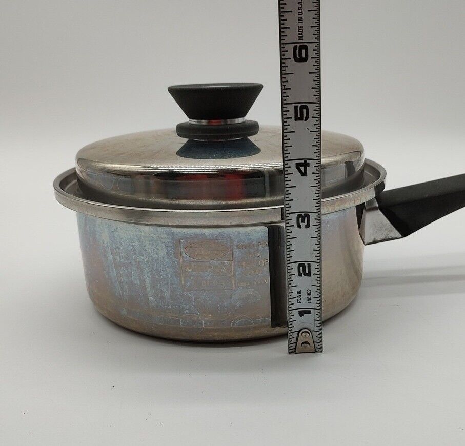 Vintage Amway Queen Multi-Ply 18/8 Stainless Steel Saucepans Vintage Amway Queen Multi-Ply 18/8 Stainless Steel Saucepans