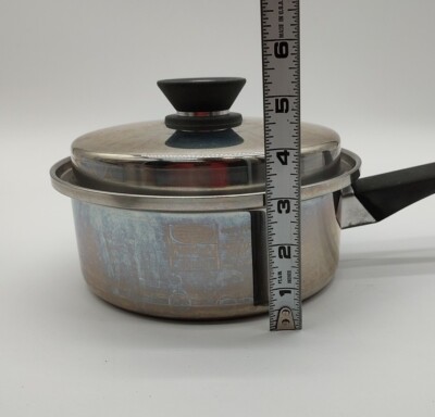 Vintage Amway Queen Multi-Ply 18/8 Stainless Steel Saucepans Vintage Amway Queen Multi-Ply 18/8 Stainless Steel Saucepans