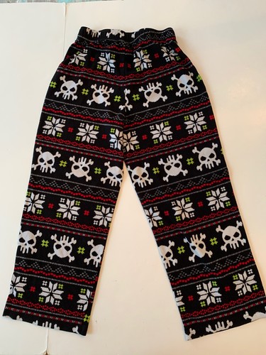 Medium (8/10) Cherokee Sleepwear Kids Youth Fleece Pants Skull Holiday Pattern - Picture 4 of 4