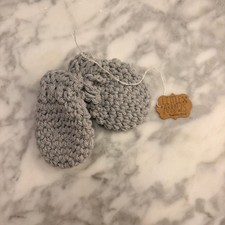 Crochet Baby Mittens Gray OS