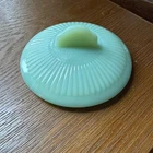 Vintage Fire-King Jadeite Jane Ray Sugar Bowl LID ONLY Replacement 3.5” Ribbed