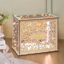 Wood Wedding Card Box with Lock and Key, Wedding Card Box for Reception,Wedding