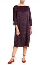 Marina Ronaldi Purple Dublino Printed Shift Dress Size 20 Made In Italy