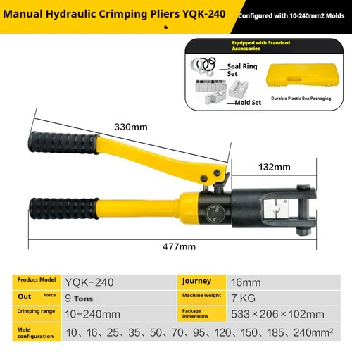 YQK Hydraulic Pliers, Wire Crimping Pliers Cold Crimping Pliers, Terminal Pliers - Picture 10 of 24