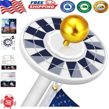 Waterproof Solar Flag Pole Light - 128 LEDs, Auto On/Off, Modern Downlight
